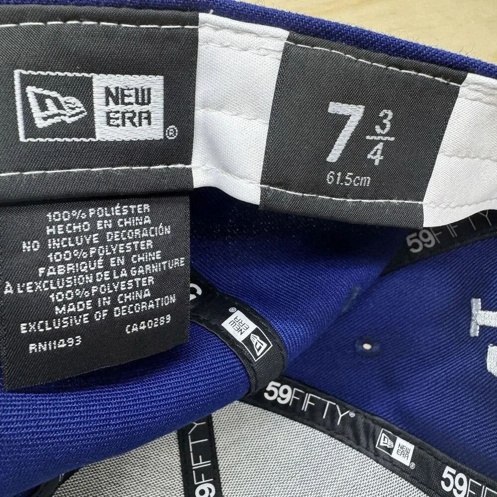 NEW Los Angeles Dodgers New Era 59Fifty Stacked Logo Fitted Cap Hat Blue 7 3/4